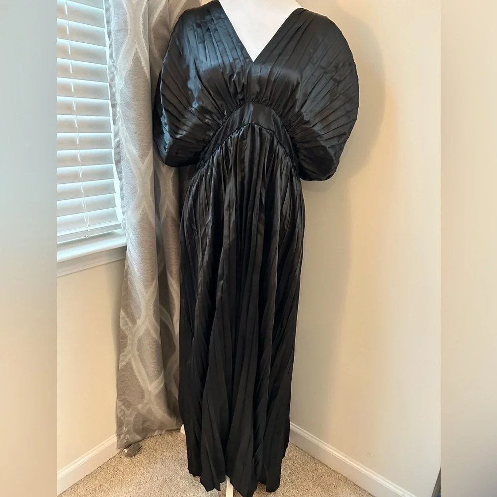 Toperth Deep V-Neck Back Tie Maxi Dress – Black (Size XL) - Picture 6 of 8